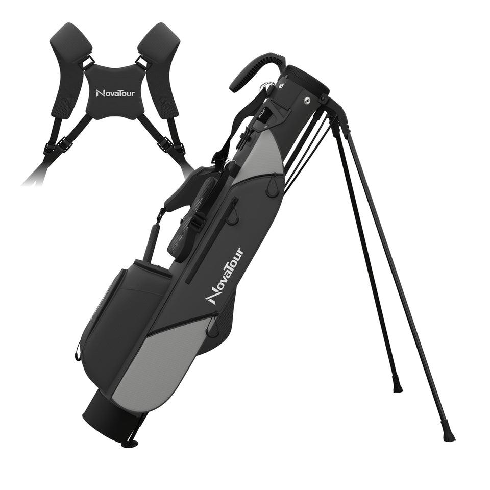 NovaTour Ultra Lightweight golf bag front view highlights compact carry