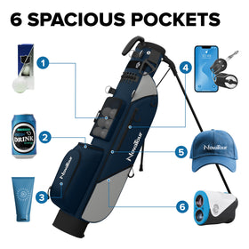 NovaTour insulated cooler pocket keeps drinks cold and within reach during rounds.