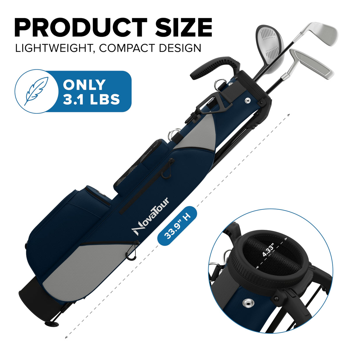 NovaTour padded double straps distribute weight for comfortable carrying.