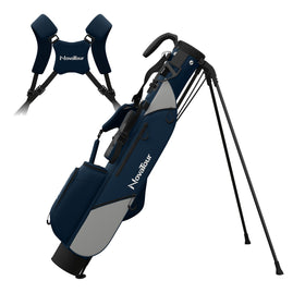 NovaTour Ultra-Lightweight Golf Bag with stand deployed for quick setup and stability.