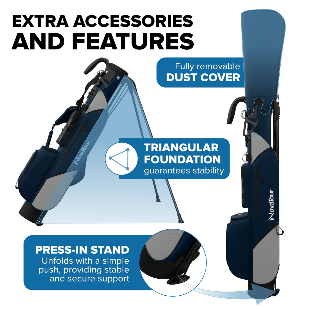 NovaTour waterproof valuables pocket protects essentials on rainy or dewy days.