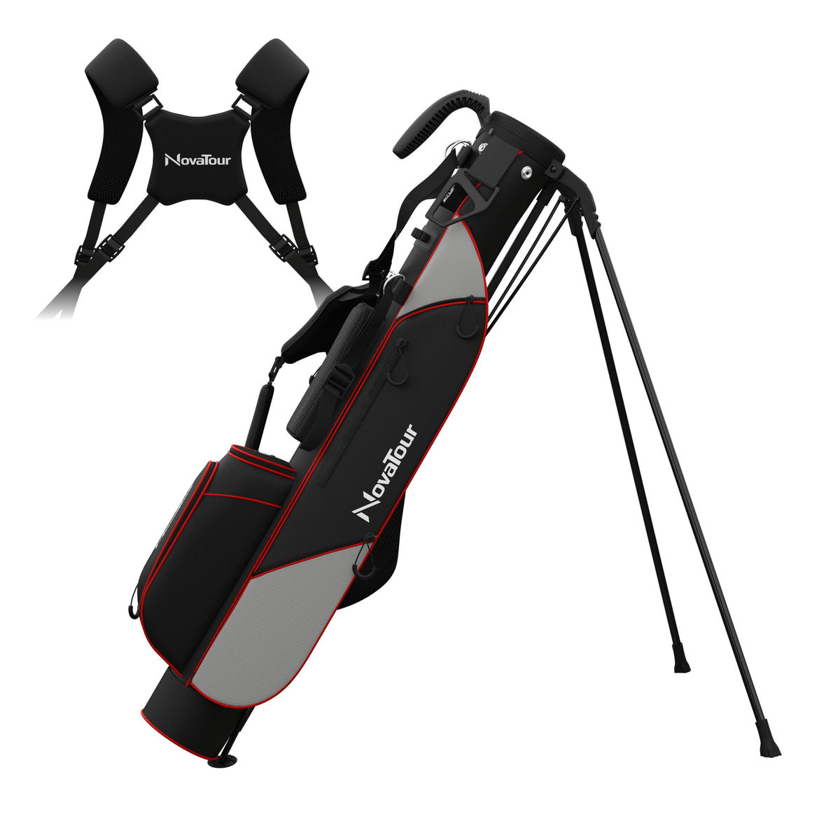 NovaTour ultra lightweight par 3 bag with automatic stand for quick rounds