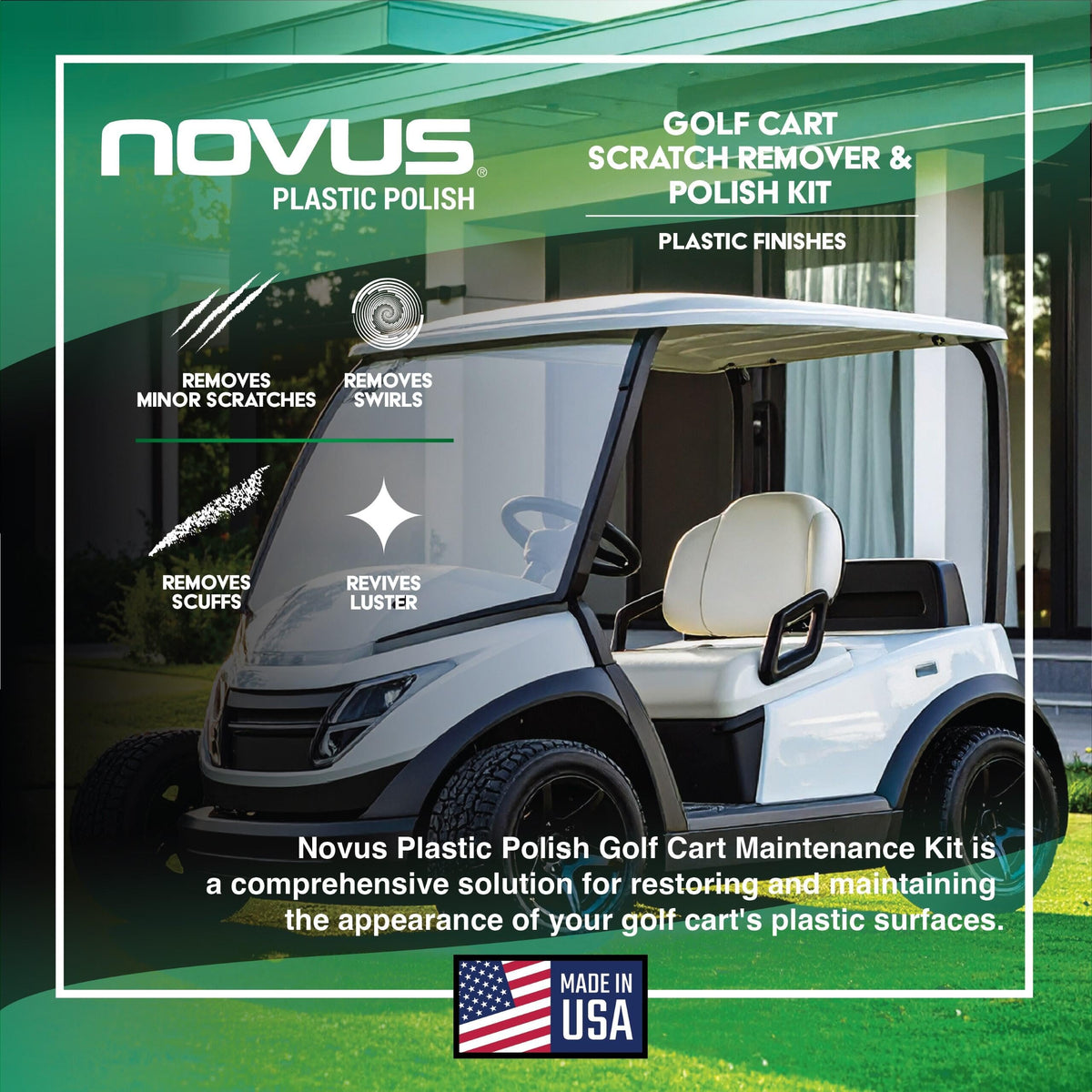Novus 7760 green foam buffing pad for even polish and fast results