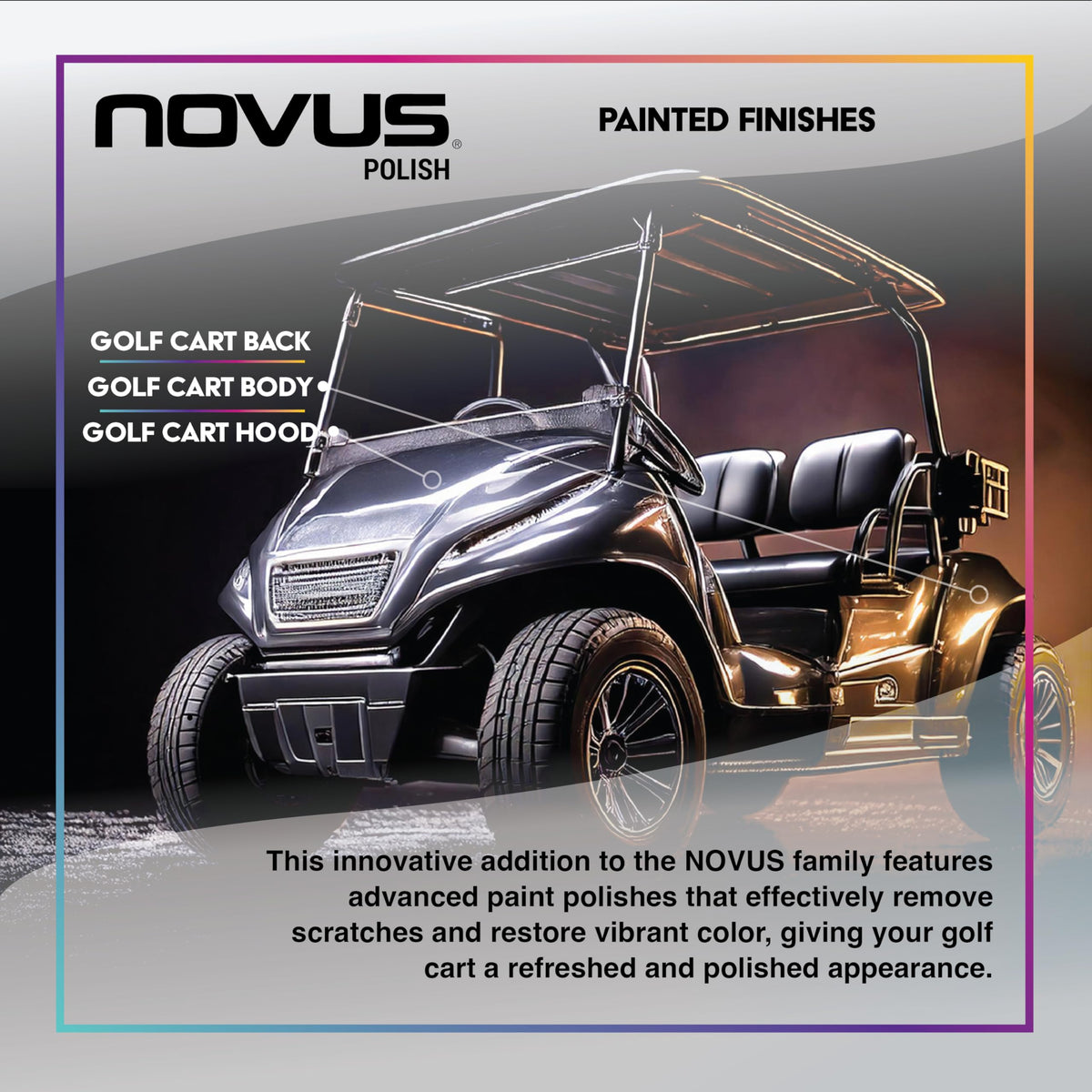 Novus 7765 scratch remover applicator in use on surface.