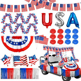 NOVWANG pleated flag adds bold patriotism to your golf cart float