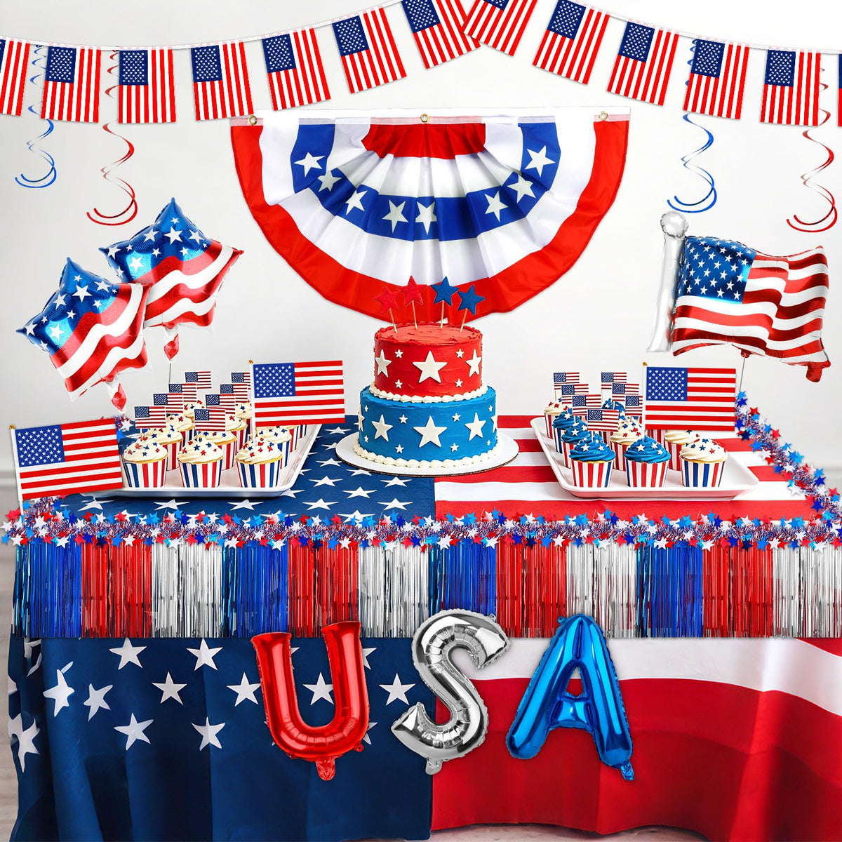 NOVWANG patriotic foil fringe garland adds color and movement