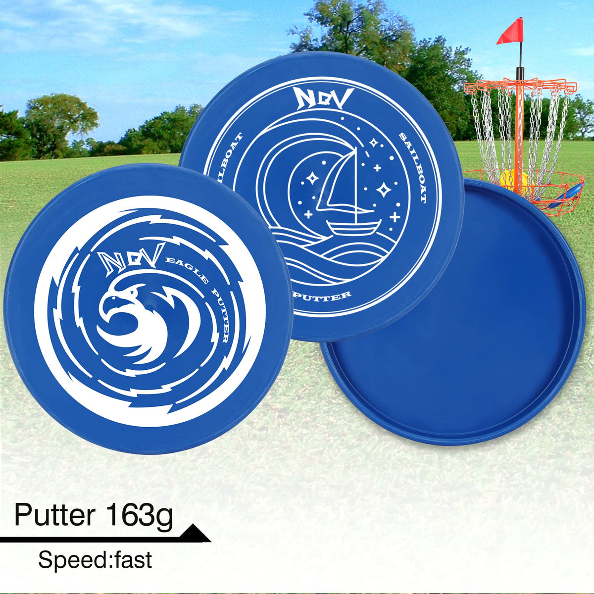 NQV Two putters included for precise short-range throws