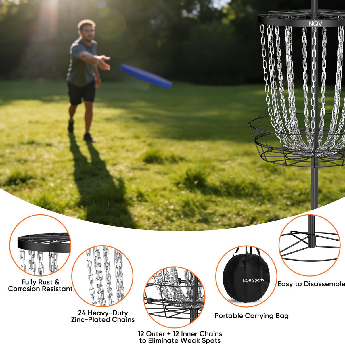 Dual chains and welded joints highlight durable construction of the NQV PRO.