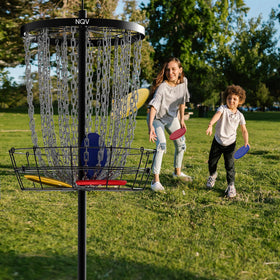 NQV PRO Disc Golf Basket suitable for indoor and outdoor use