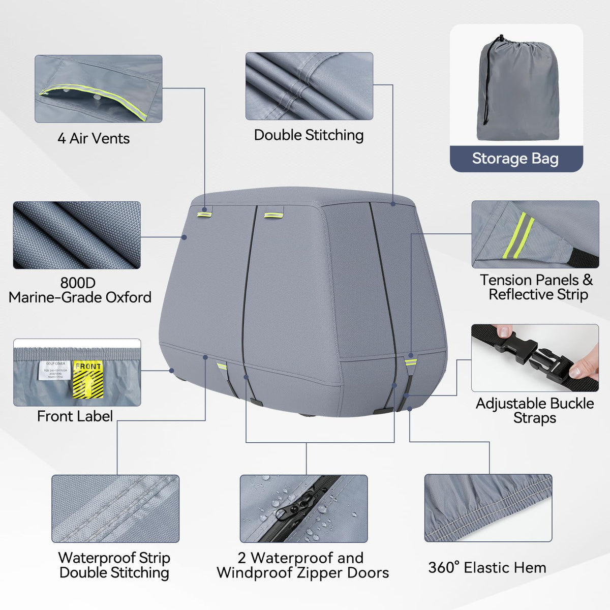Nukugula 800D reflective strips boost nighttime visibility and safety.