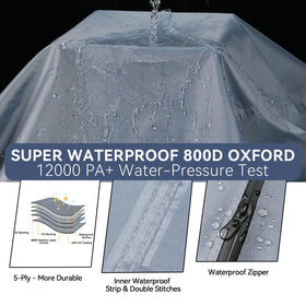 Nukugula 800D cover straps system keeps cover secure.