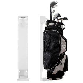NULTRUMA wall-mount golf bag storage rack keeps your bag off the floor and organized.