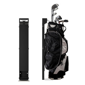 NULTRUMA wall mount golf bag storage rack keeps your bag off the floor in a tidy garage.