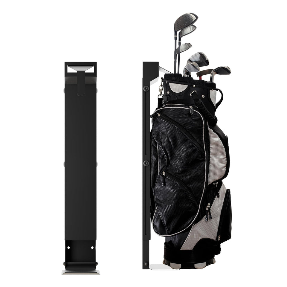 NULTRUMA wall mount golf bag storage rack keeps your bag off the floor in a tidy garage.