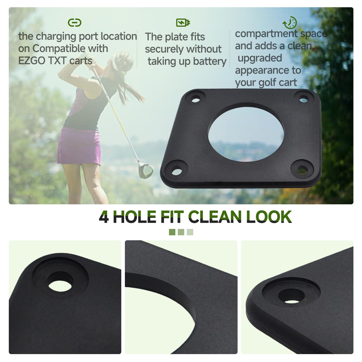 Numano four-hole fit maintains clean look without battery space use.