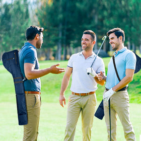 Number-one golf bag with side handles for quick lifting.