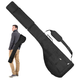 Number-one golf club bag folded compactly for easy storage and transport.
