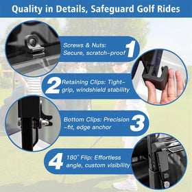 Nuojinsi windshield assembly kit included for fast drill-free installation
