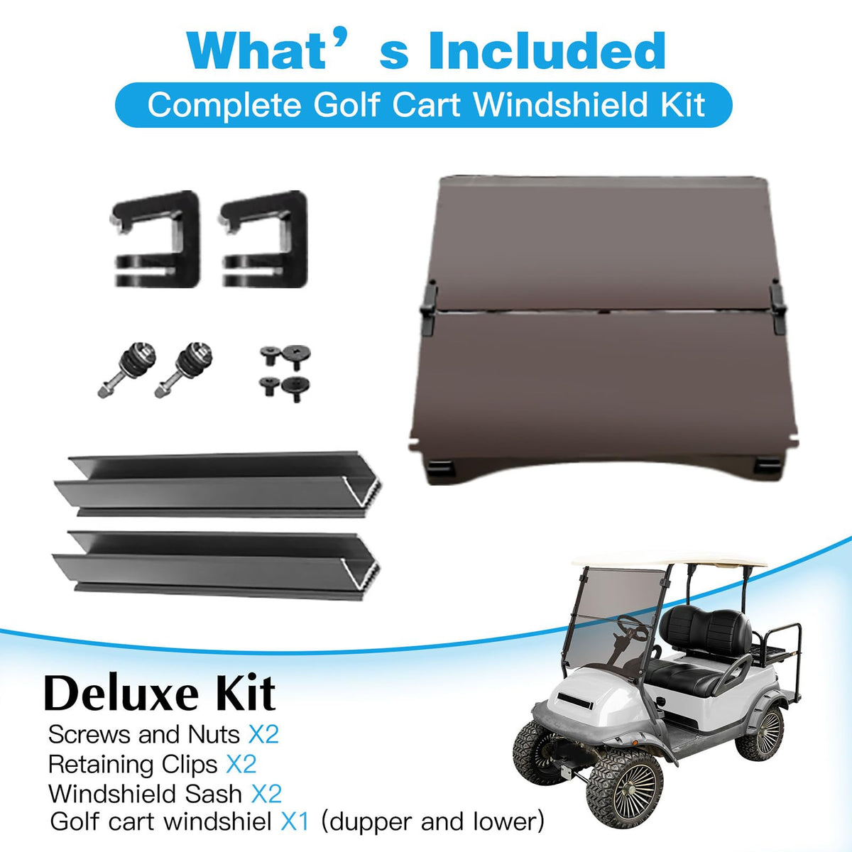 Nuojinsi windshield folded position enables easy storage and adjustable airflow