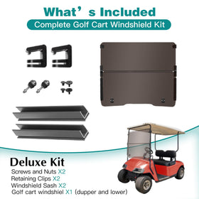 Nuojinsi golf cart windshield folding closed view for compact storage