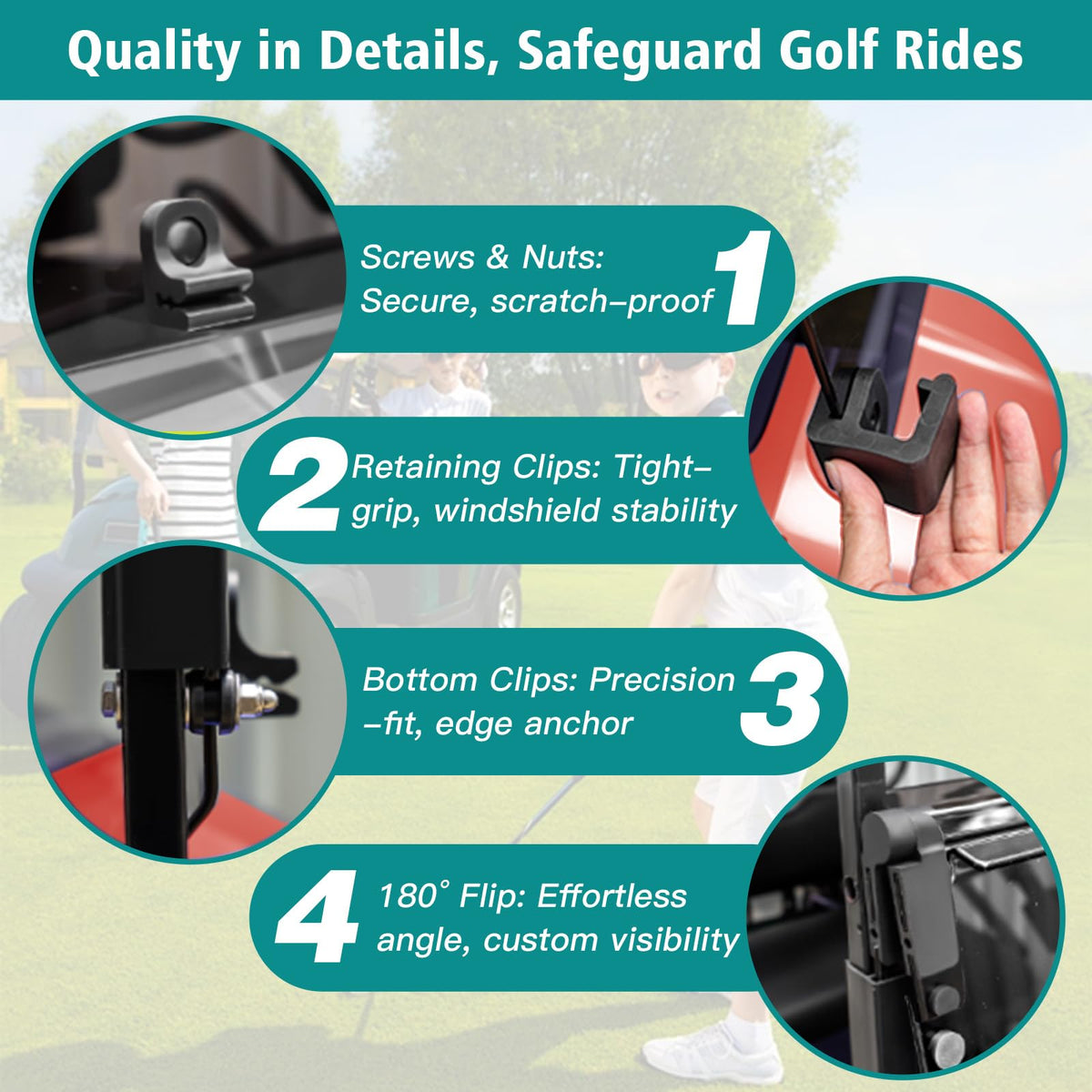 Nuojinsi mounting clip assembly for quick EZGO TXT installation