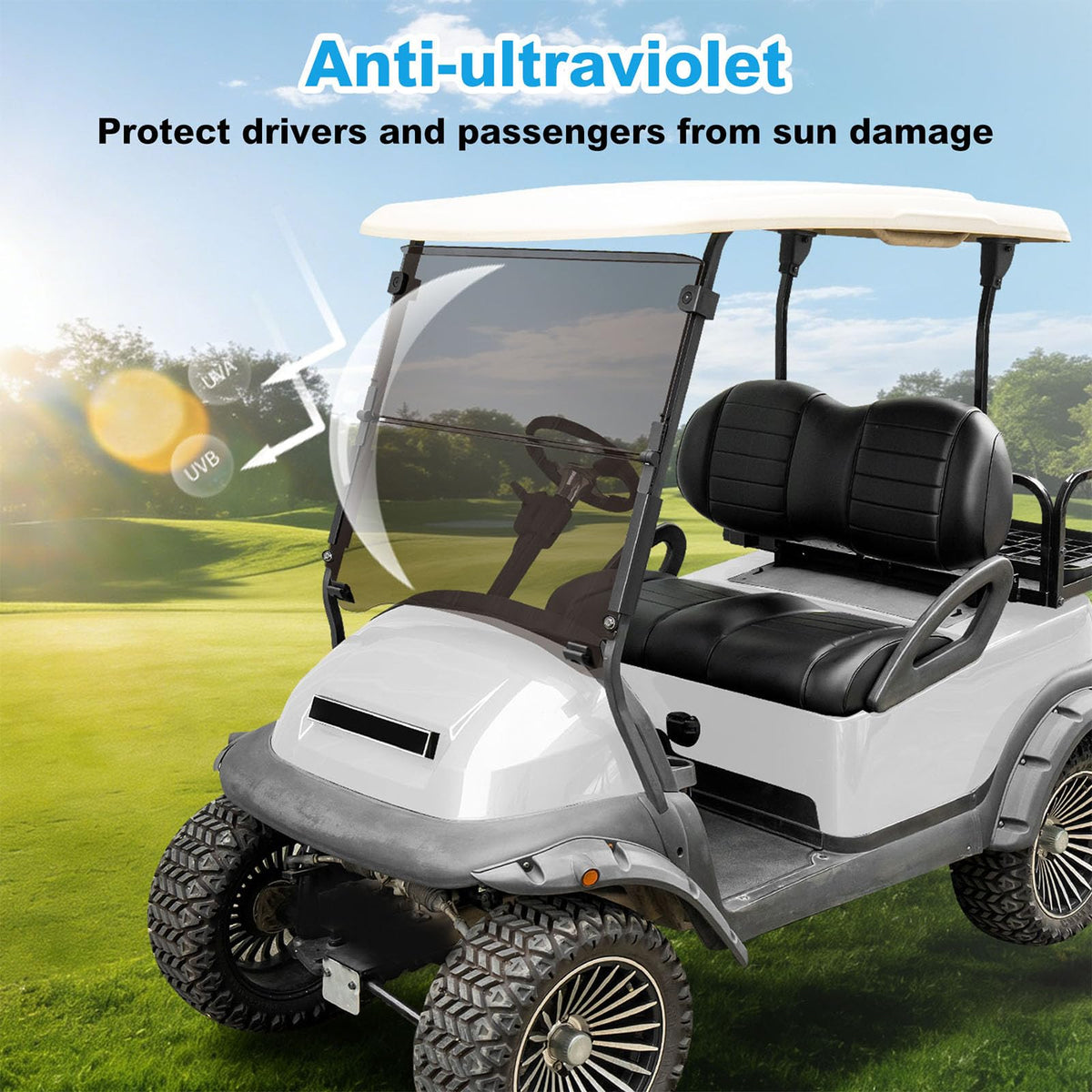 Nuojinsi tinted windshield reduces glare while preserving visibility