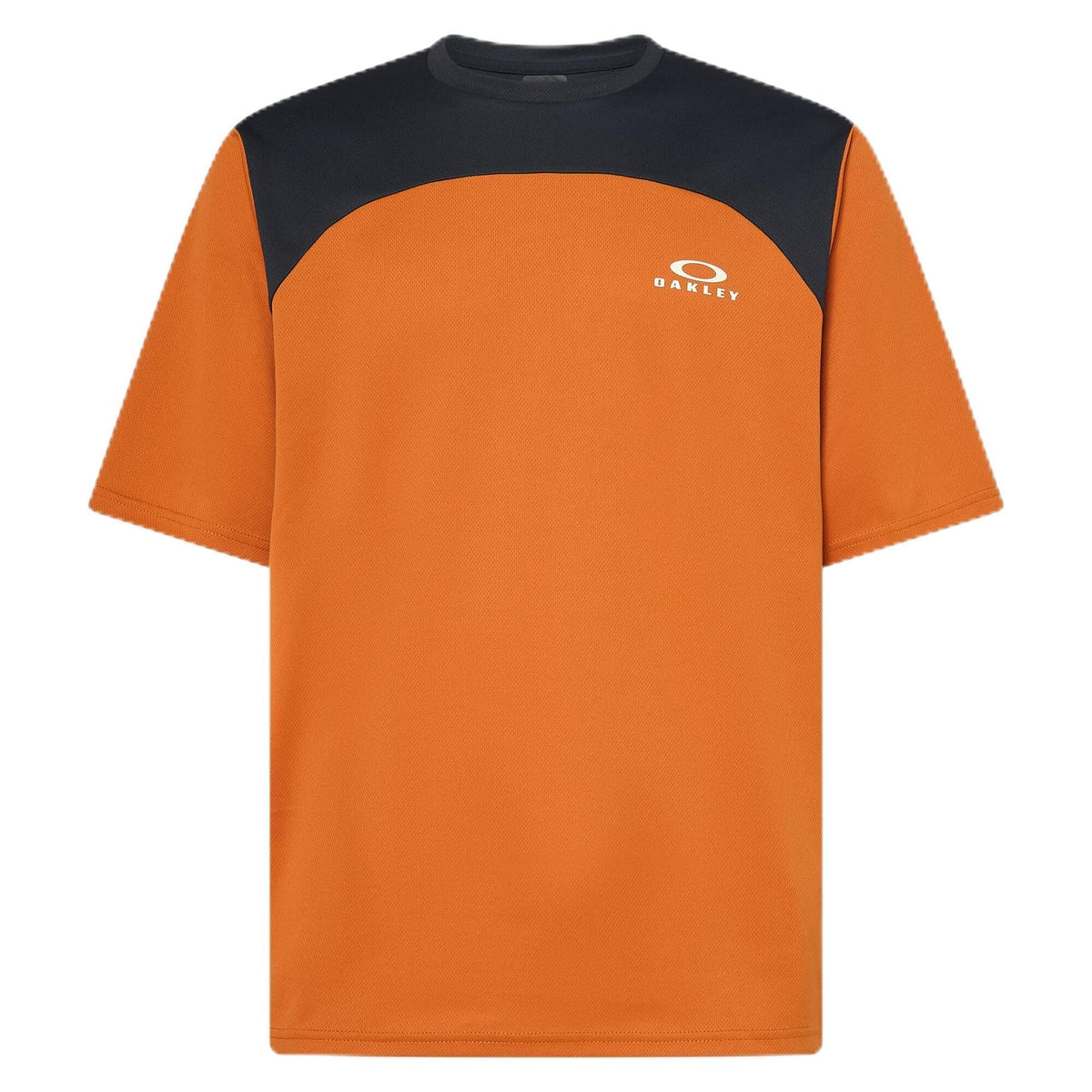 Oakley Free Ride jersey orange front view highlighting breathable fabric for rides