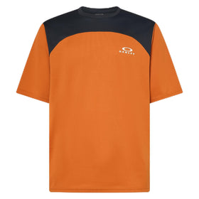 Oakley Free Ride jersey orange front view highlighting breathable fabric for rides