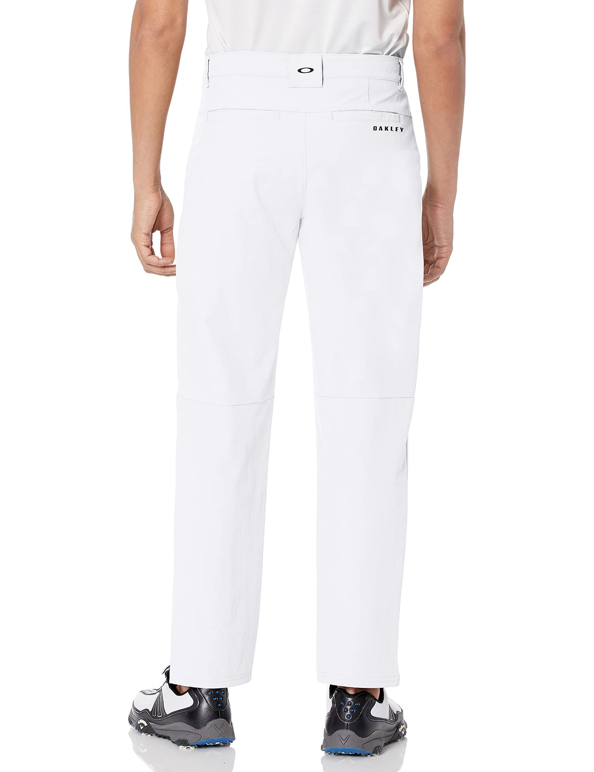 Oakley Take Pro Pant 3.0 white back pocket view, secure storage for scorecards