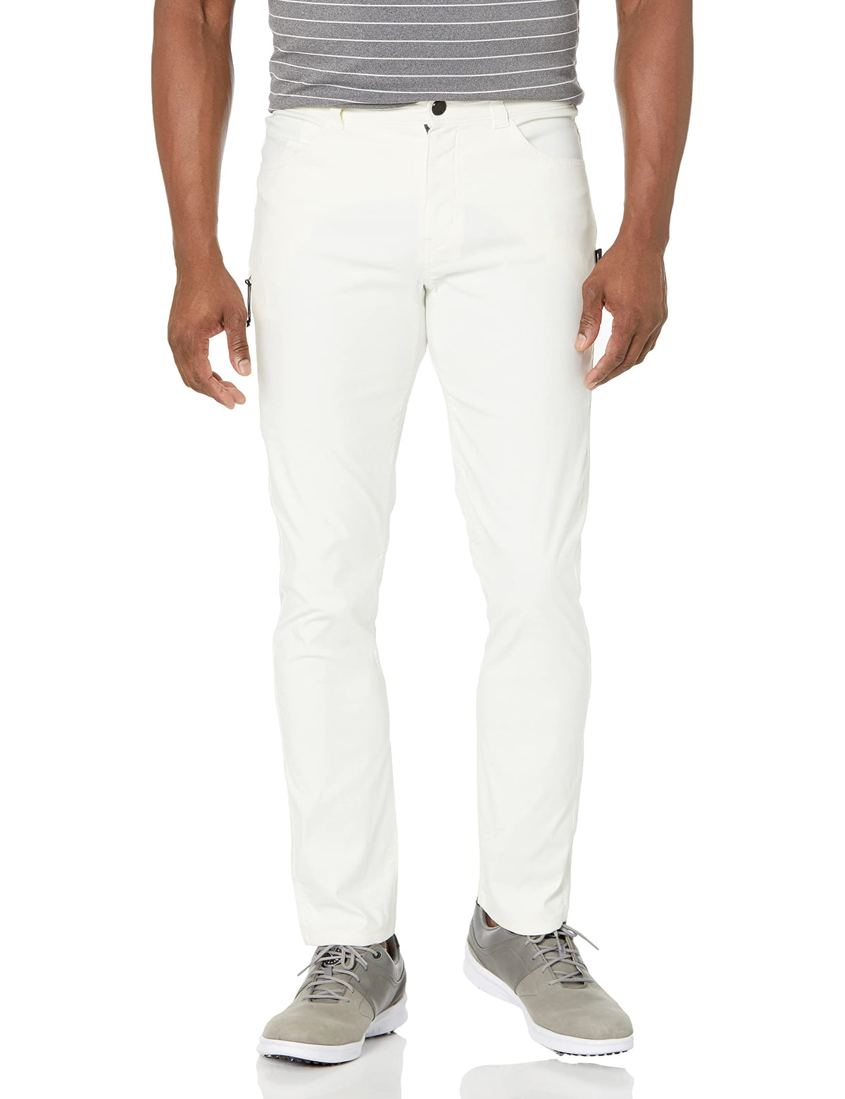 Oakley Transition Golf Pants Arctic White front view with moisture-wicking comfort
