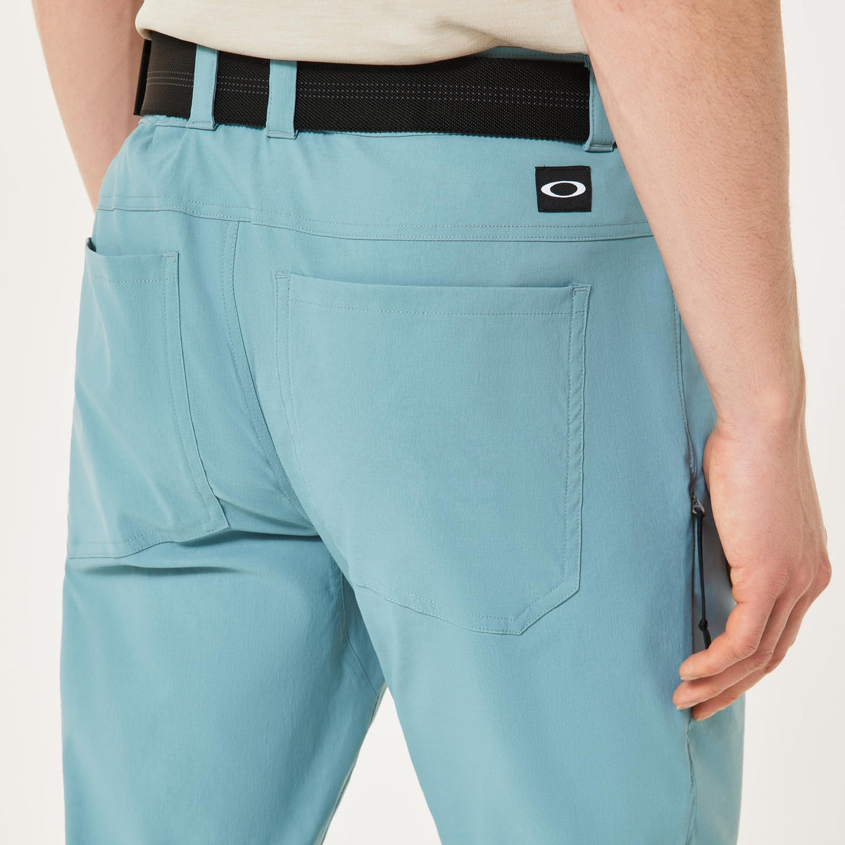 Oakley Transition Pant Pacific fabric texture, moisture management close-up.