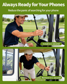 OATISLIFE magnetic golf cart mount fits MagSafe phones for quick access
