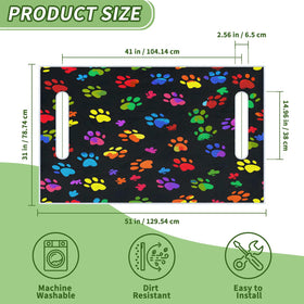 Obtravar Pawprint seat towel measures 51x31 inches for universal cart fit.