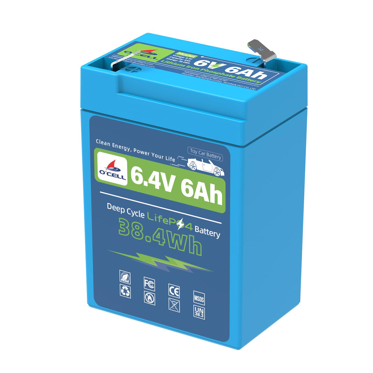 OCELL LiFePO4 battery with built-in BMS for RV, marine, and solar use.