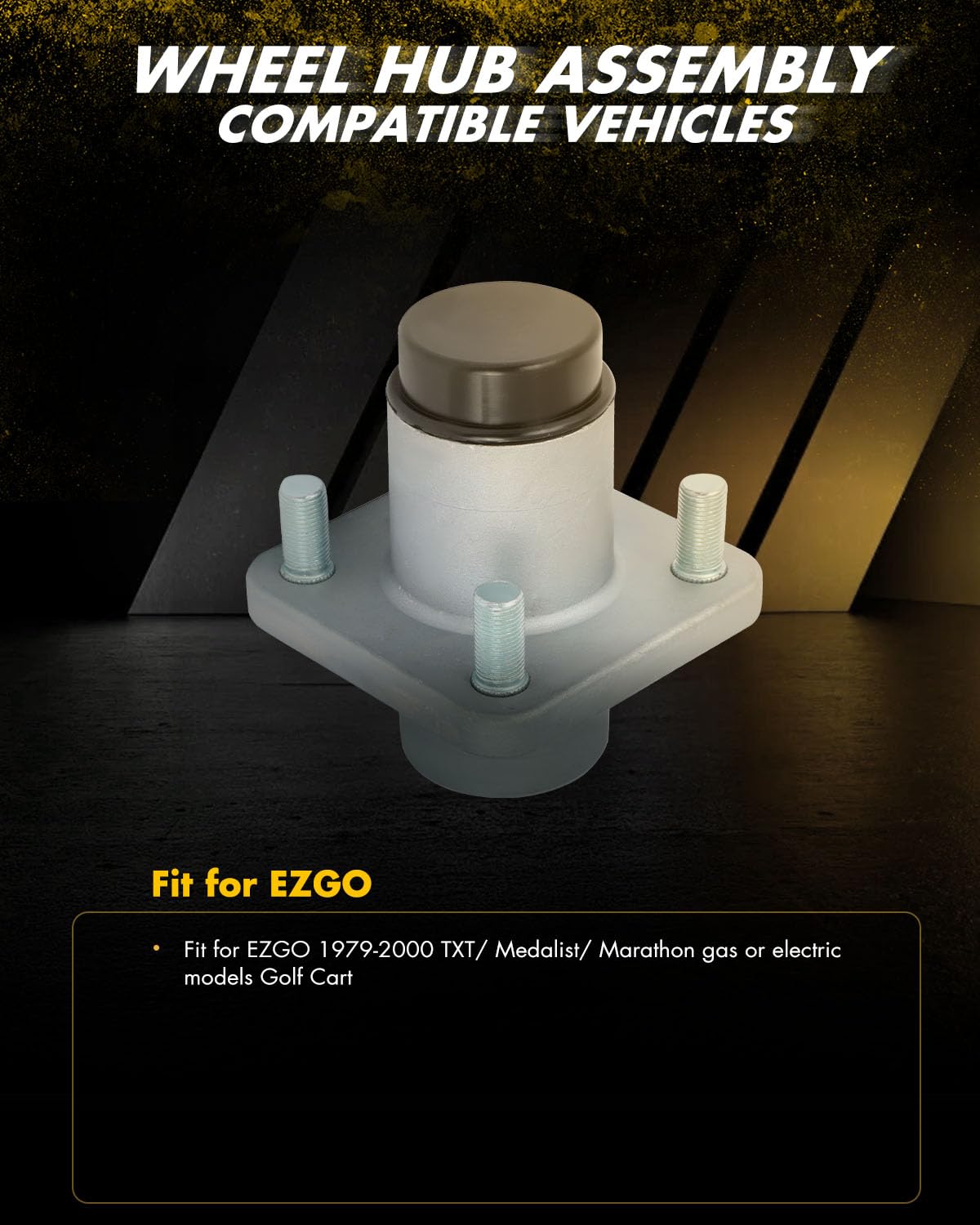 OCPTY front wheel hub 14926G1 for EZGO TXT with bearings, races, and seal included for a ready replacement.