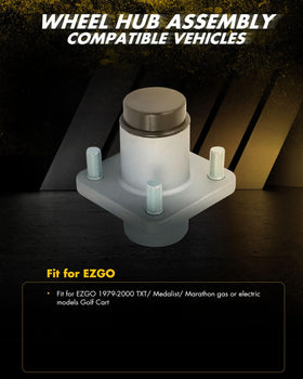 OCPTY front wheel hub 14926G1 for EZGO TXT with bearings, races, and seal included for a ready replacement.
