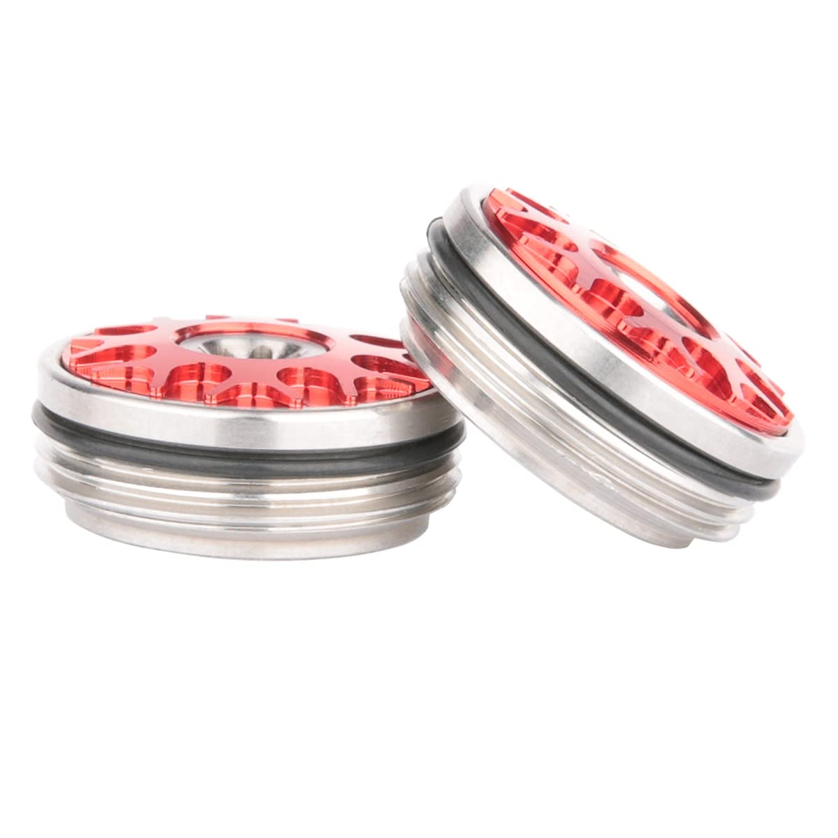 Odyssey compatible red 15g weights improve stability and alignment during putting.