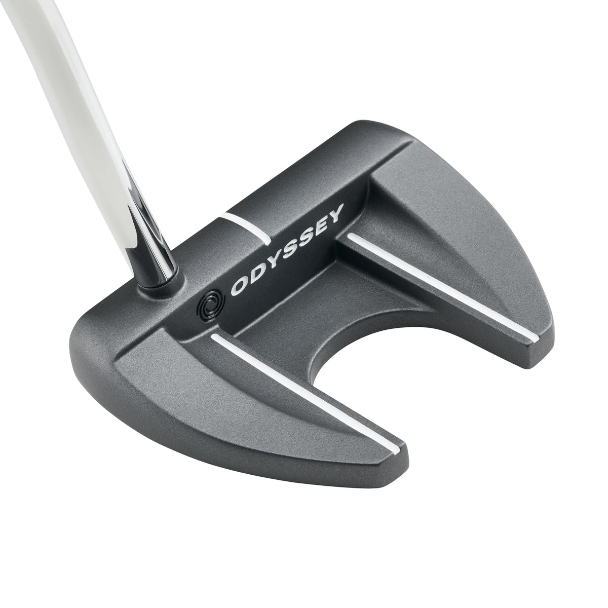 Odyssey V-Line Fang head design enhances alignment cues for precise strokes.