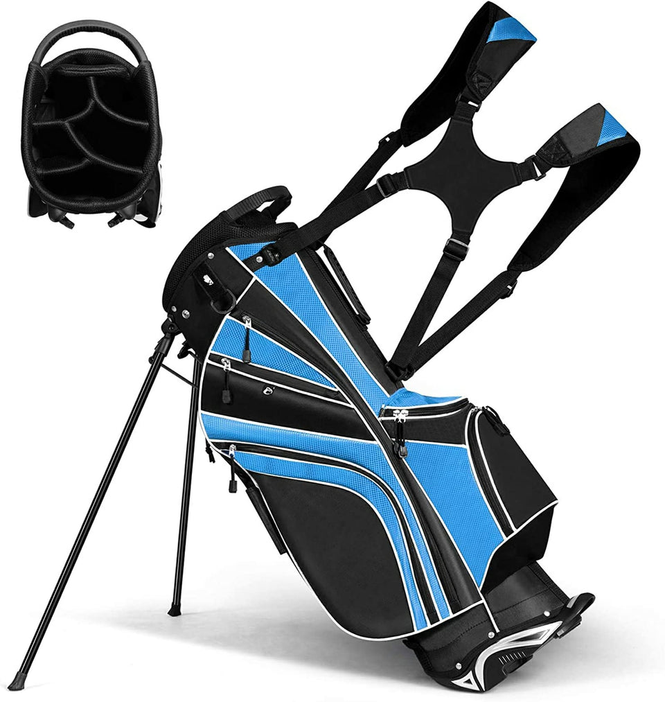 OfficeJoy golf stand bag with six dividers keeps clubs neatly organized on the course