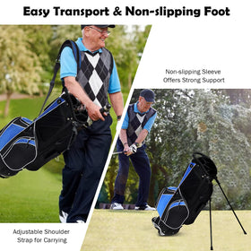 OfficeJoy golf stand bag with seven pockets secures balls, tees, and essentials