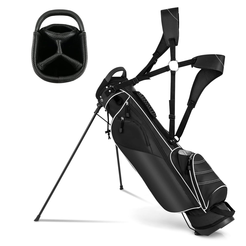 OFFICEJOY golf stand bag front view, compact design with organized interior
