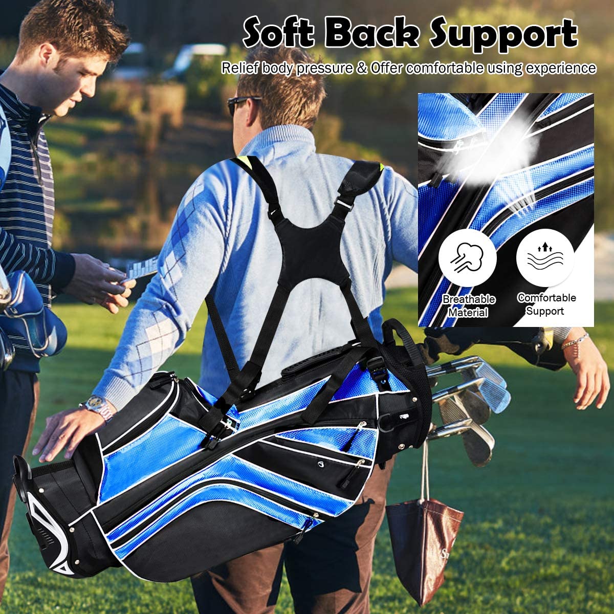 OfficeJoy golf stand bag is lightweight at five pounds for easy carry