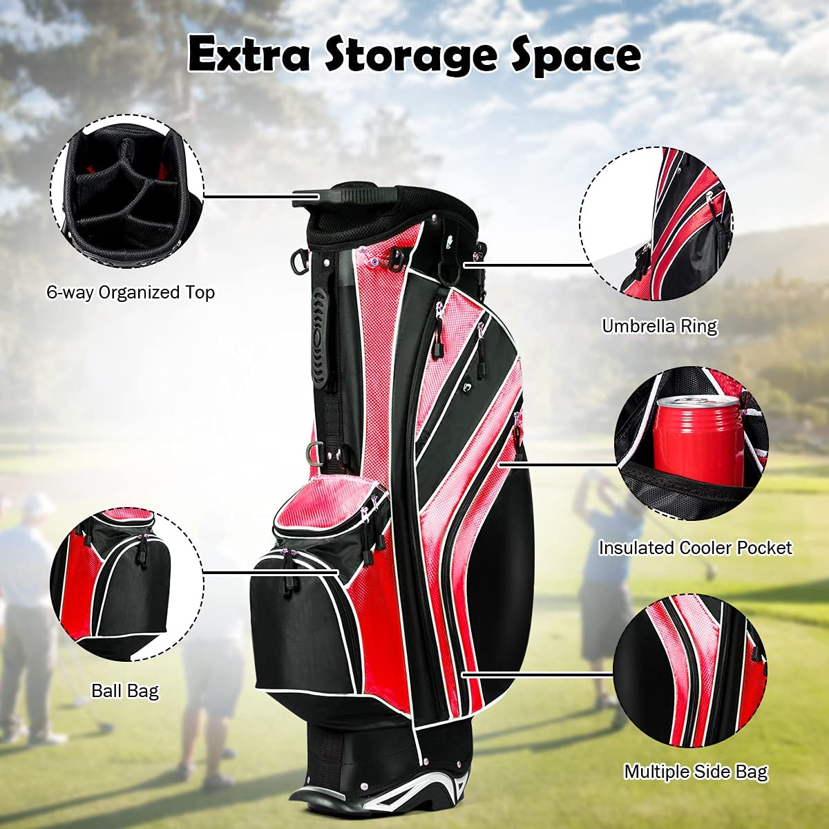 OFFICEJOY Lightweight golf bag with dual straps for comfortable carry.