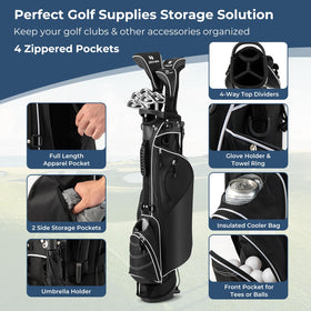 OFFICEJOY golf stand bag outer pockets for balls, keys, and drinks