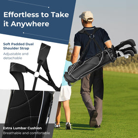 OFFICEJOY golf stand bag rear foldable bracket for compact storage