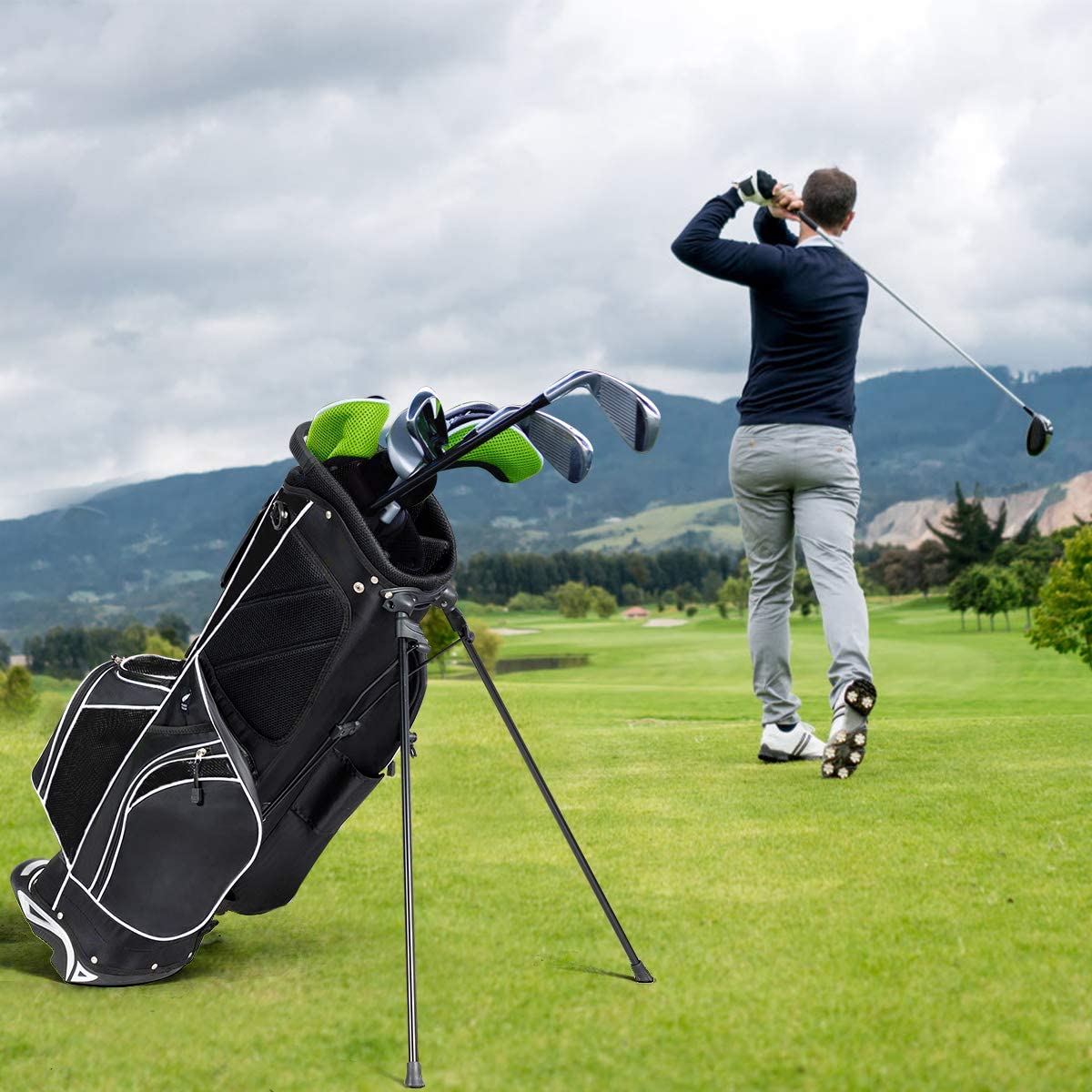 OfficeJOY stand bag is travel-friendly and fits in car trunk or trailer.