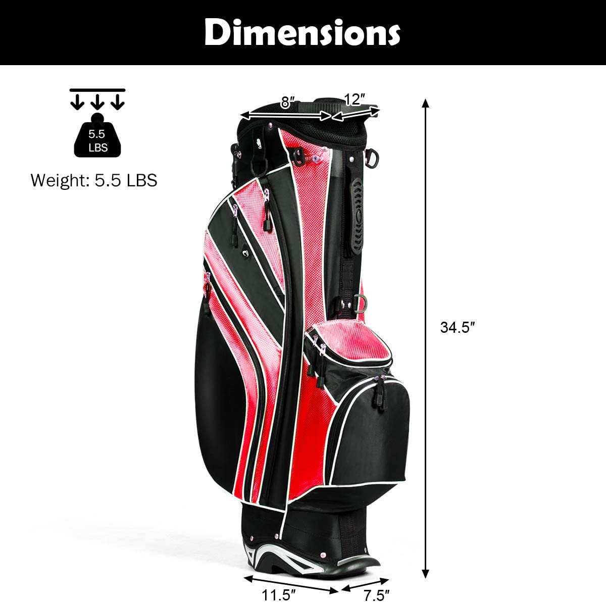 OFFICEJOY Golf Stand Bag umbrella holder keeps you prepared on course.