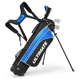 OfficeJOY stand bag with kids golf clubs ready for practice.