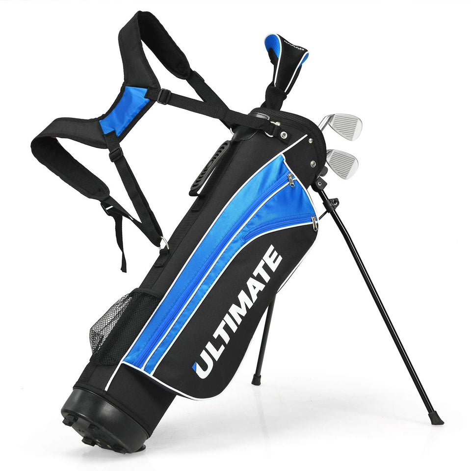 OfficeJOY stand bag with kids golf clubs ready for practice.