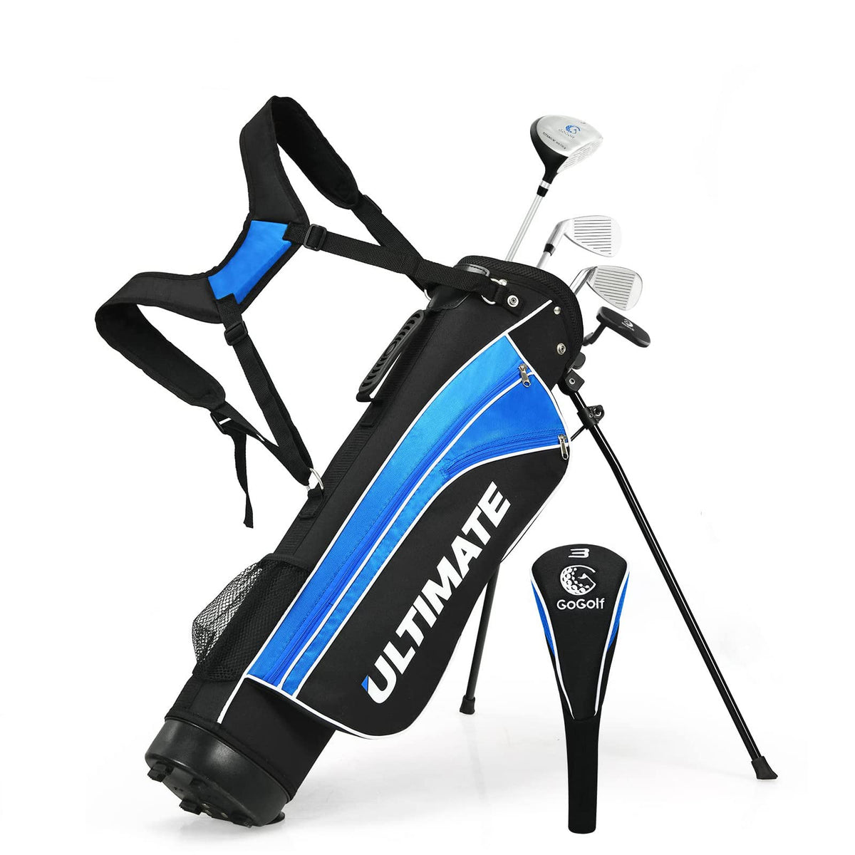 OfficeJOY kids golf stand bag with complete junior set for easy transport.